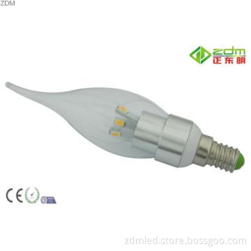 E12 LED Candelabra Bulb 3W 220±20LM 360° Beam Angle